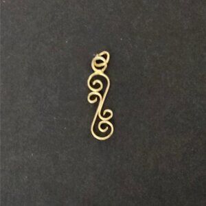 RARE Double S Swirl Gold Fill Pendant Charm Estate Twist 7/8" x 1/4" Ant Vintage